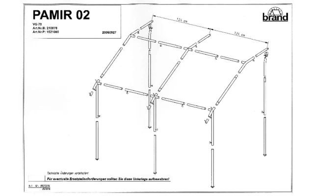Brand Pamir S Teilzelt 250 X 215 Cm Größe 2 3 Brand Pamir S Teilzelt 250 X 215 Cm Größe 2