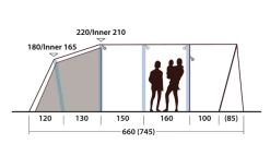 Outwell Hayward Lake 6ATC Aufblasbares Tunnelzelt 6 Personen -Bester Markisen Geschäft 789692 5207240