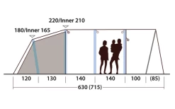 Outwell Hayward Lake 5ATC Aufblasbares Tunnelzelt 5 Personen -Bester Markisen Geschäft 789713 5206553
